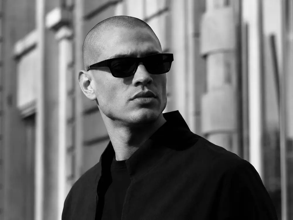 Buzzed man wearing sunglasses